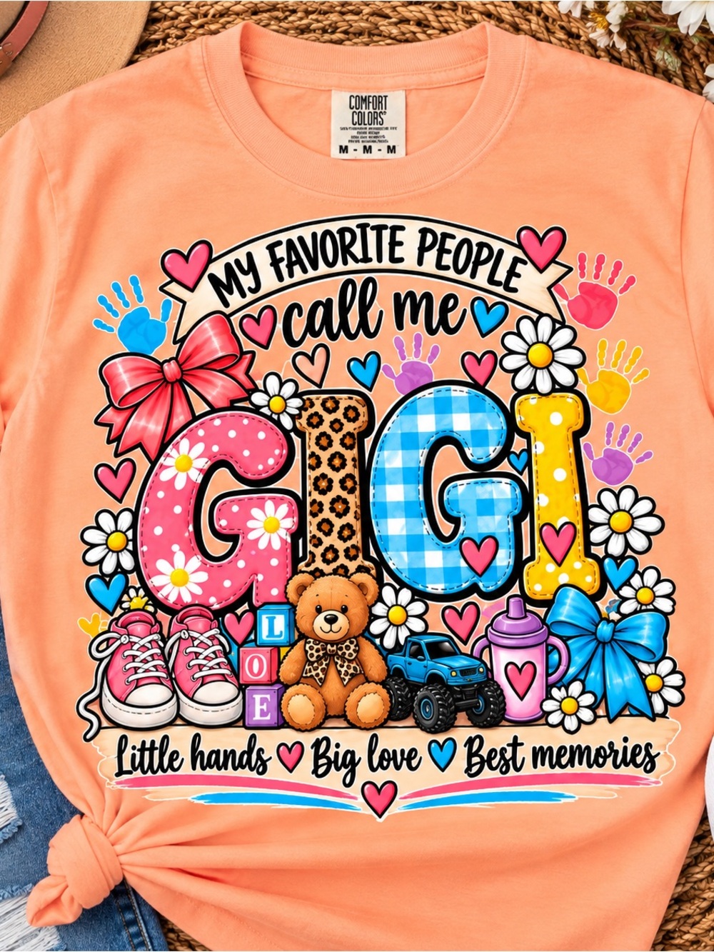 Comfort Colors Peach Kids Graphic Tee "My Favorite People Call Me Gigi"